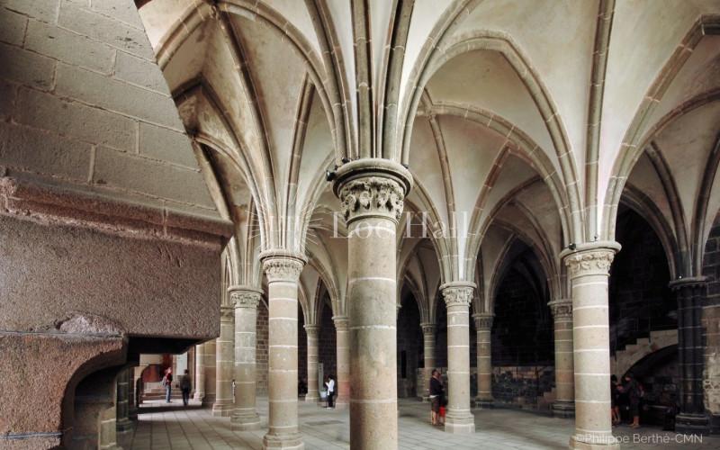 L’immense salle des Chevaliers du Mont-Saint-Michel.
