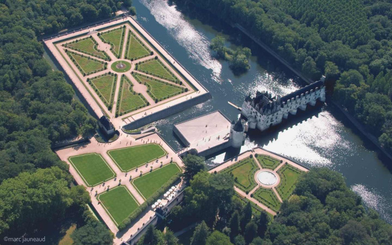 Chateau de Chenonceau vue aérienne